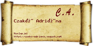 Czakó Adriána névjegykártya